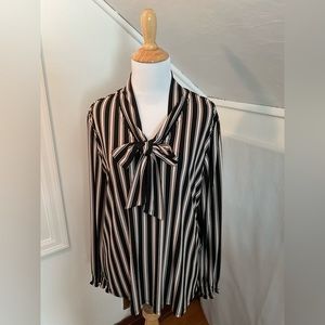 Adrianna Papell blouse - black and blush stripe